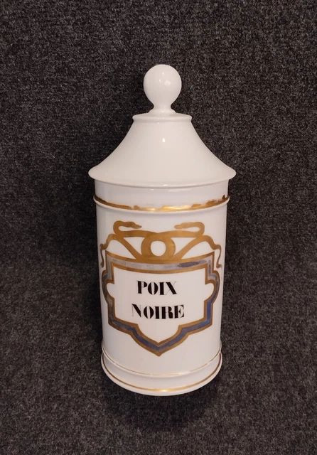 Ancien Grand Pot à Pharmacie - Pot D'Apothicaire - Sel De La Sagesse En Porcelaine De Limoges Au Pot Galien Collection
