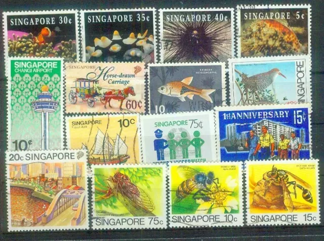 Lot Briefmarken aus Singapur