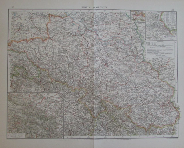 PROVINZ SCHLESIEN 1900 Andrees Handatlas Landkarte old map EUR 15,90 ...