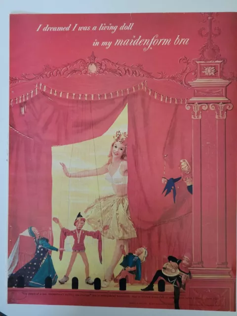 1963 vintage Brassiere AD I Dreamed I was Cleopatra in my MAIDENFORM BRA  100519