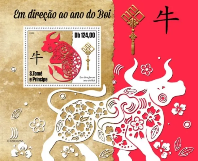 St Thomas - 2020 Chinesisches Neujahr Of The Ox - Stamp Souvenir Blatt -
