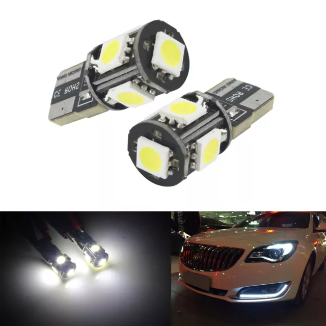 10x T10 W5W 501 LED 5 SMD Blanc Jour 6000k Canbus ANTI ERREUR Veilleuses 12v