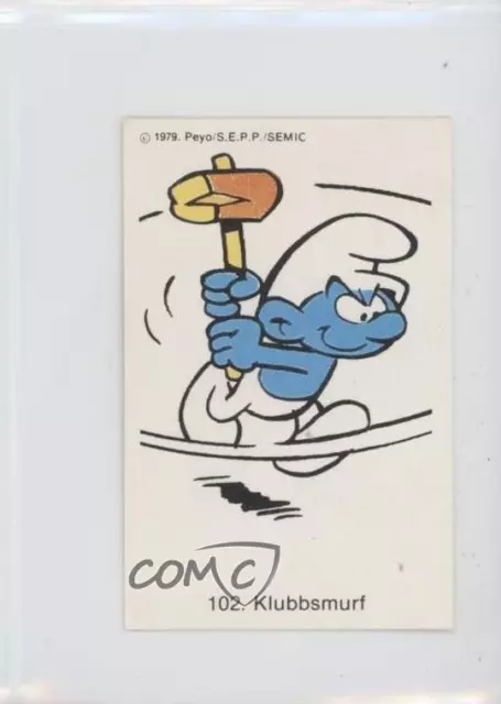 1979 Swedish Samlarsaker Smurfs Klubbsmurf #102 f5h
