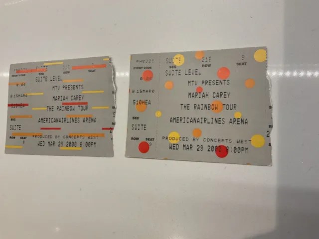 Mariah Carey The Rainbow Tour Concert Tickets March 29, 2000
