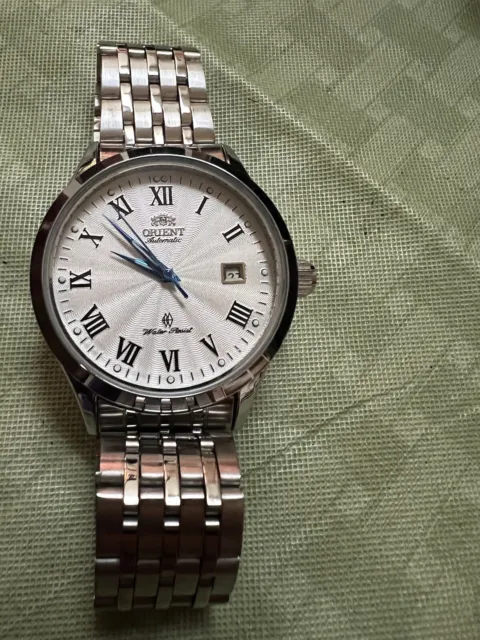 Orient Automatic Mechanical Watch White Face Blue Hands