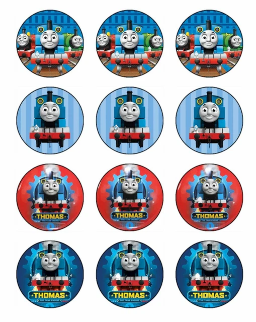 THOMAS THE TANK Engine Cupcake Toppers Edible Icing Image Cake