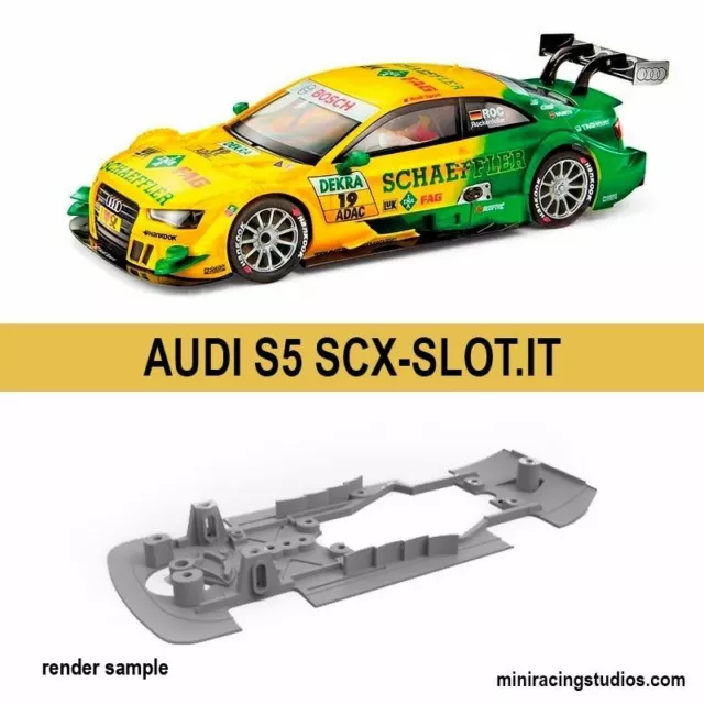 Chasis AUDI RS5 DTM SCALEXTRIC / SCX  impreso en 3D para soporte Slot.it