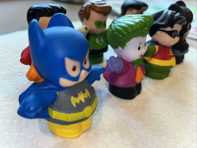 Lot of 7 Fisher-Price Little People VILLAINS SUPER HEROES BATMAN JOKER ROBIN+++