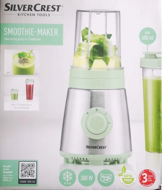 SILVERCREST  KITCHEN TOOLS Smoothie-Maker  SSME 300 A2, 300 W, 2 Trinkbecher