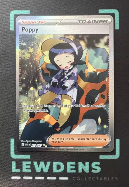 POPPY TRAINER FULL Art Ultra Rare #227/197 2023 Obsidian Flames