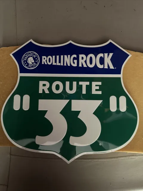 Rolling Rock Beer Sign Route 33 Tin Metal Sign Premium Beer