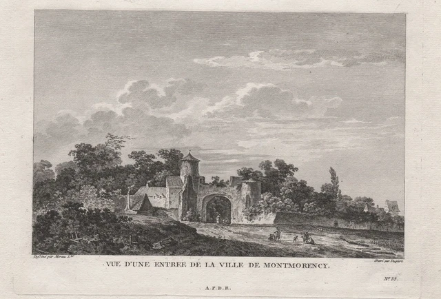 Montmorency Val-D ' Oise Sarcelles Vue Estampe Rotocalco Engraving Incisione