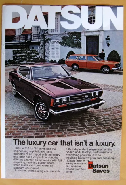 Vintage Magazine Print Ad 1974 Datsun 610