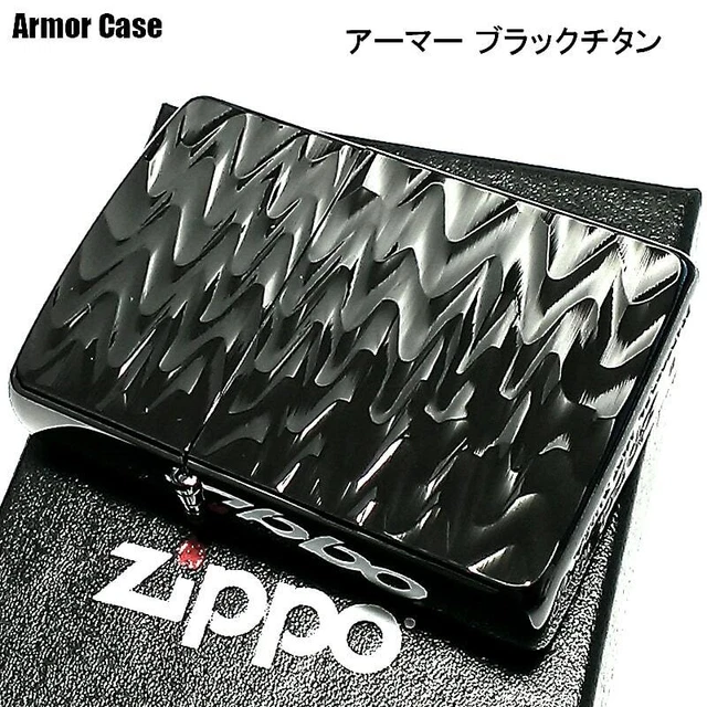ZIPPO ARMOR CASE Black Titanium Rip Double Sided Engraving Brass