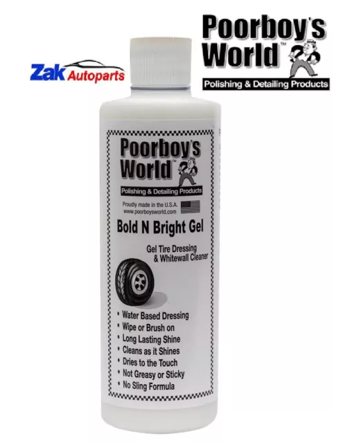 *NUEVO* Aderezo para neumáticos de rueda Poorboys World Bold N Bright Gel