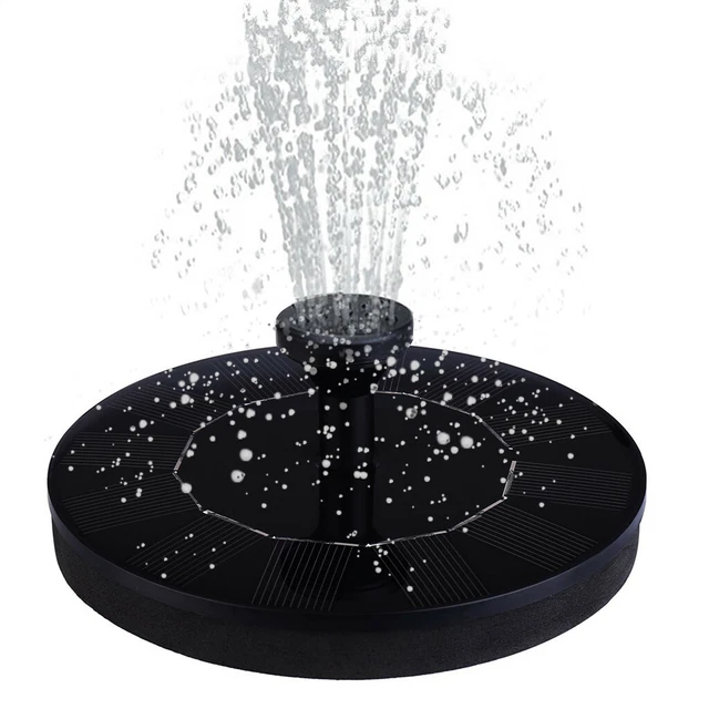 Bomba de energía solar, fuente de baño de pájaros estanque flotante jardín patio decoración