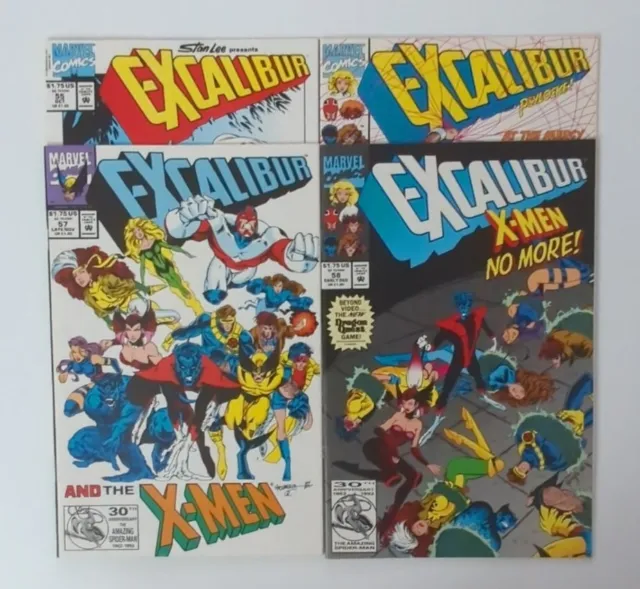 Run Of 4 1992 Marvel Excalibur Comics #51-54 VF/NM Bagged And Boarded