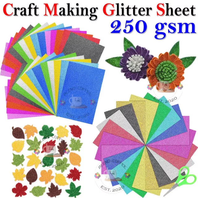 Glitter Foam Sheets EVA Sparkle Colour Flexible Easy Cut Card Making Art Crafts