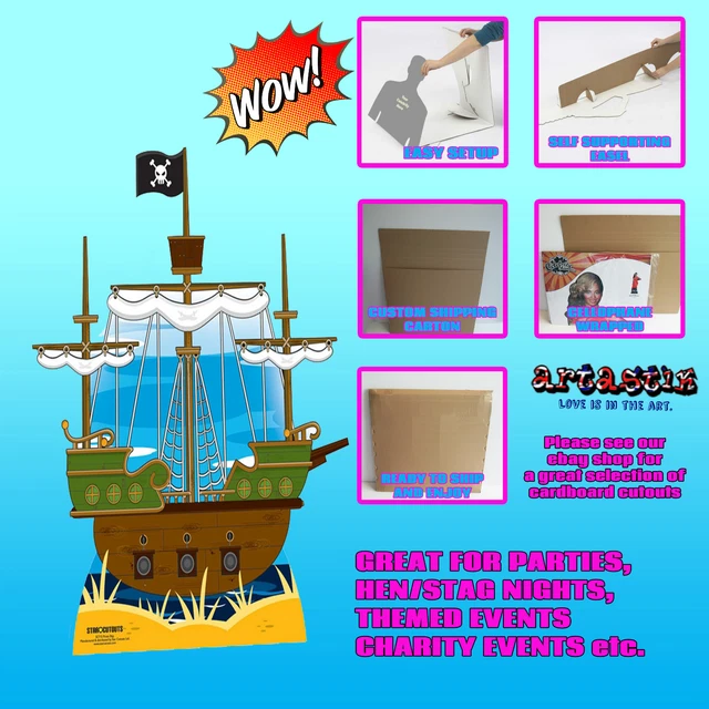 PIRATE SHIP LIFESIZE Cardboard Standup Standee Cutout Sc715 EUR 39,18