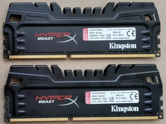16GB 2X8GB 1866MHZ DDR3 Gaming: Kingston HyperX Beast 240-pin PC3-14900  CL10 £33.00 PicClick UK