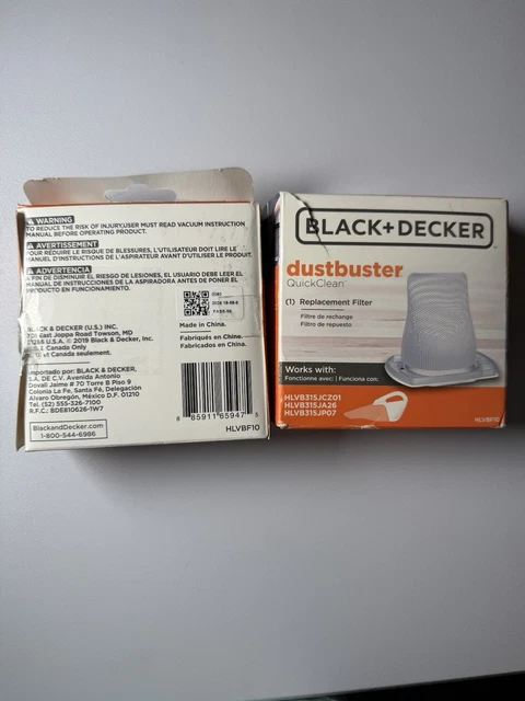Quick Clean Filter BLACK+DECKER DUSTBUSTER QUICKCLEAN Replacement Filter HLVB315 Models ...