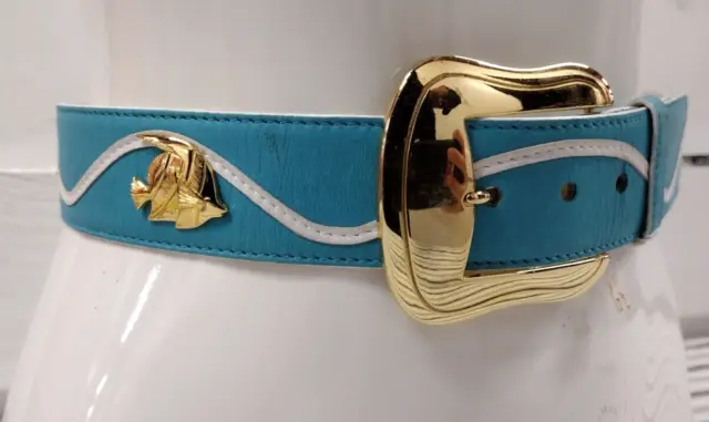 ESCADA LUXURY Belt NAUTICAL SUMMER Fish MCM Germany Size 34 Small COUTURE BEACH