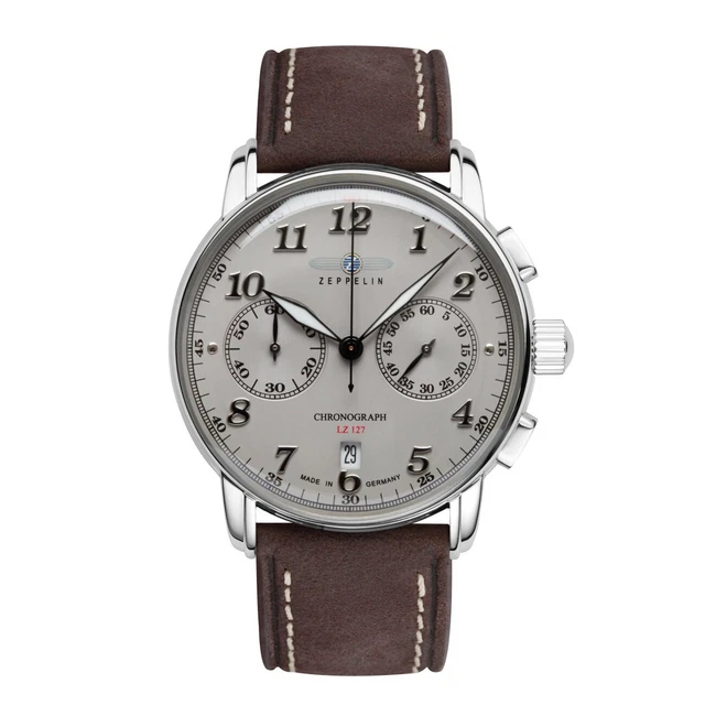 Zeppelin Orologio da Polso da Uomo 8678-4 Cronografo LZ127 Graf Zeppelin