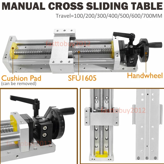 SLIDING TABLE CROSS Slide SFU1605 Ballscrew Linear Rail Module Stage ...