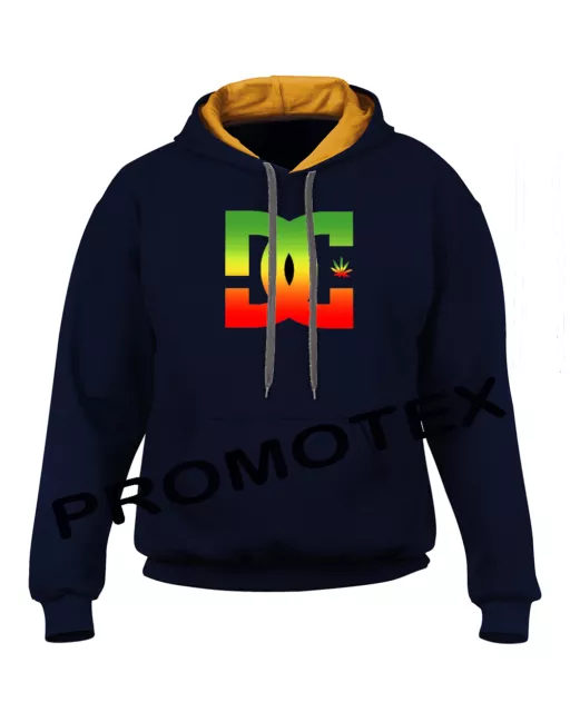 Felpa Invernale Sportiva Calda Cappuccio Grafica Dc Shoes Snowboard Bob Marley