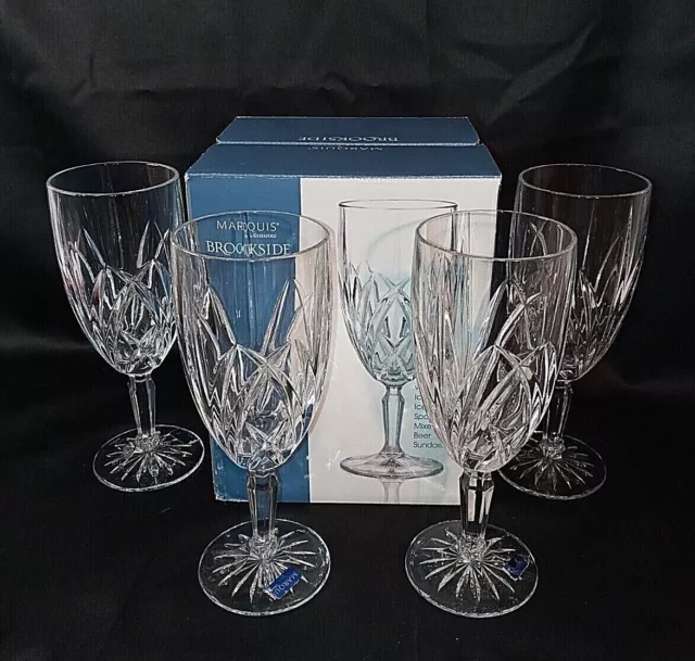 Marquis By Waterford Brookside Clear Crystal Iced Beverage Glasses Set of 4