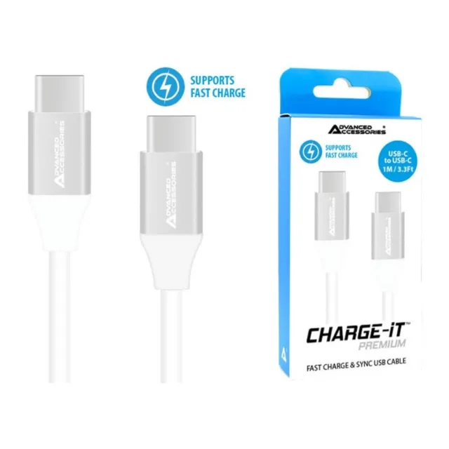 AA CHARGE-IT Premium USB-C to USB-C Cable Supports Fast Charge (Up to 60W) - 1 M