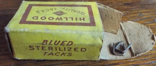 Vintage Hillwood Quality Tack Blues - Sterilized Tacks - Horse Shoe Shape