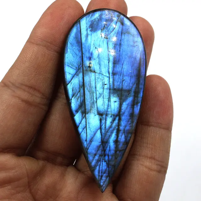 139 Cts Natural Labradorite A+ Untreated Cabochon Blue Fire Top Quality Gemstone