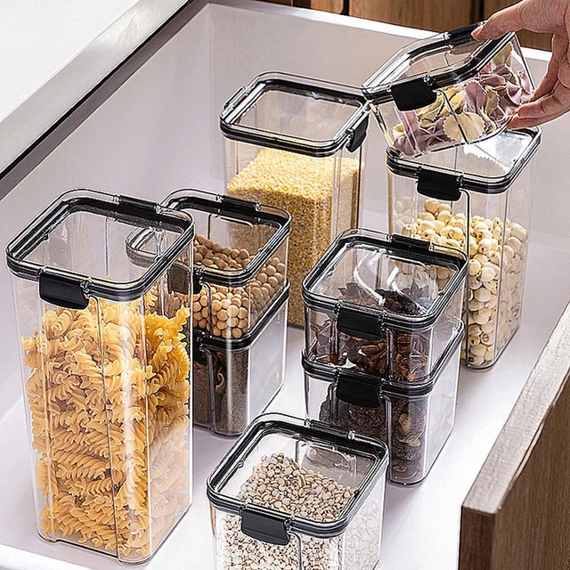 Boîte De Rangement Pour Pâtes Spaghetti - Plastique Avec Couvercle Mesureur - Bleu Clair - Pratique Et Durable