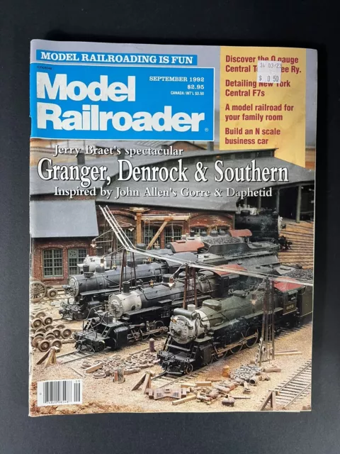 Model Railroader Magazine September 1992  Granger, Denrock & Southern