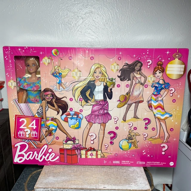 Mattel Barbie Advent Calendar Full Size Barbie + 24 Accessories Brand New