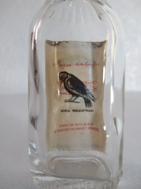 Vintage JOSE CUERVO Tequila Blanco Mini Glass Liquor Bottle EMPTY Embossed 50ml