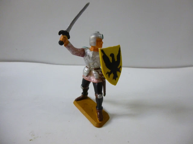 Figurine Starlux Moyen-Âge - Chevalier En Armure, Série 62, Réf 6038 (socle Or)