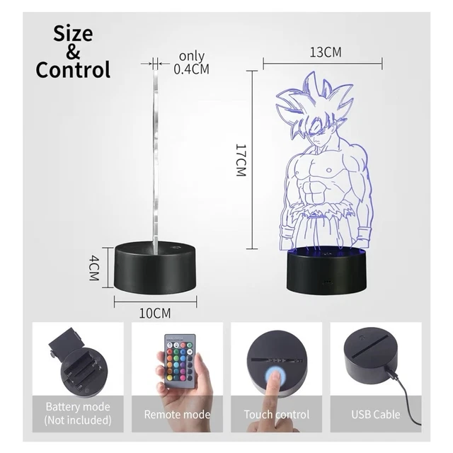 Cadre Lumineux Dragon Ball LED - 3 Modes D'Éclairage, 20x28 Cm - Décoration Chambre Ado, Gaming