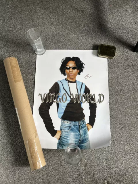 lil tecca virgo world signed poster 18x24