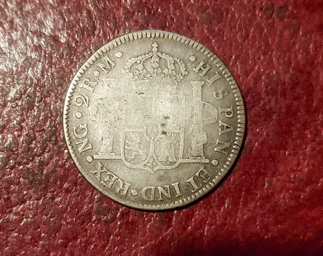 Guatemala 1797-Ng 2 Reales Colonial Silver Coin ~ Carlos Iv ~ Nice Condition 2