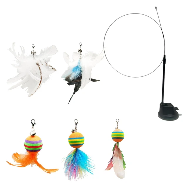 Interactive Cat Toys Cat Teaser Fun Playing Catch Cat Feather Wand Toy Bell