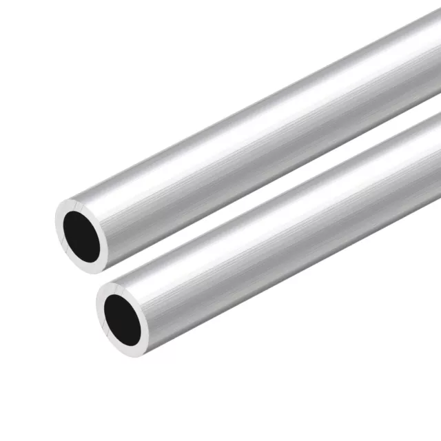 6063 Aluminum Round Tube 300mm Length Seamless Aluminum Straight Tubing 2 Pcs