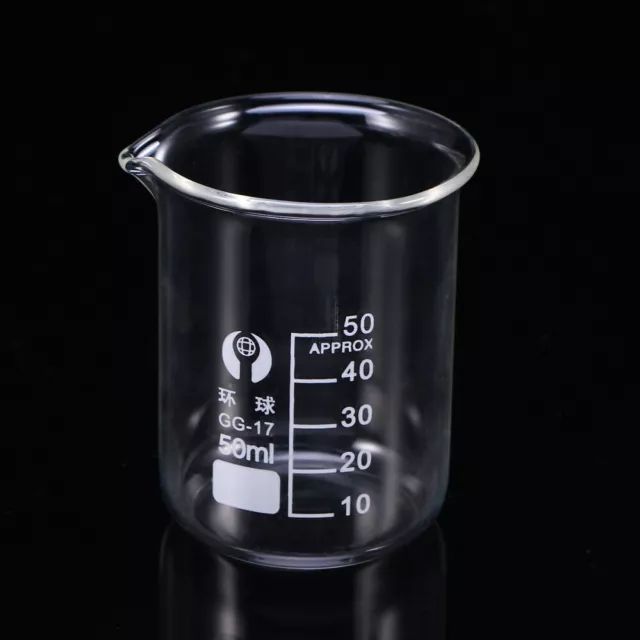 50 ML Gobelet En Verre Équipement De Chimie À Mesurer Glass Liquide