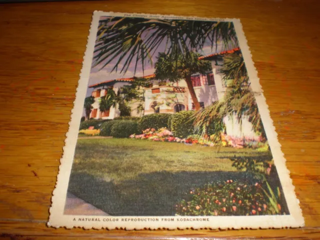 c1940s Cloister Hotel Apartments Sea Island Georgia GA Vintage Linen Postcard