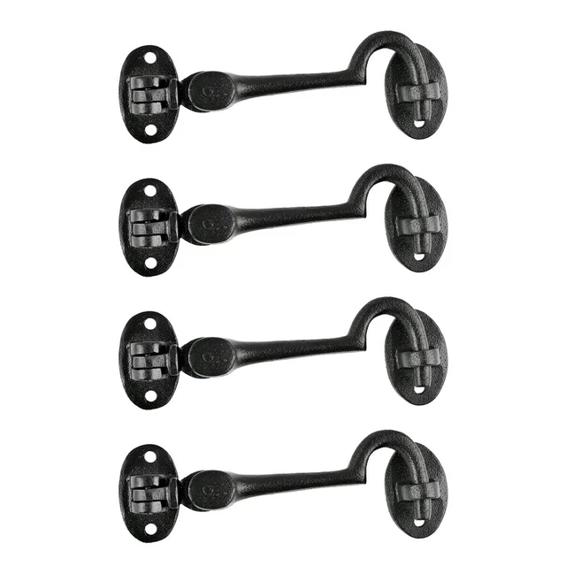 Black Wrought Iron Cabin Hook Eye Bolt 4.5" Swivel Style Renovators Supply