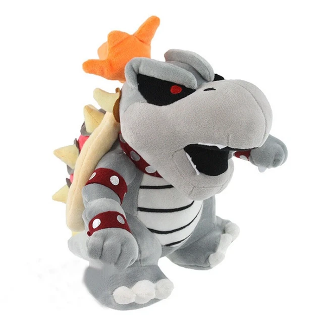 Super Tolle Plüsch Figur Bowser Koopa Grau 25cm Groß - Mario Toys