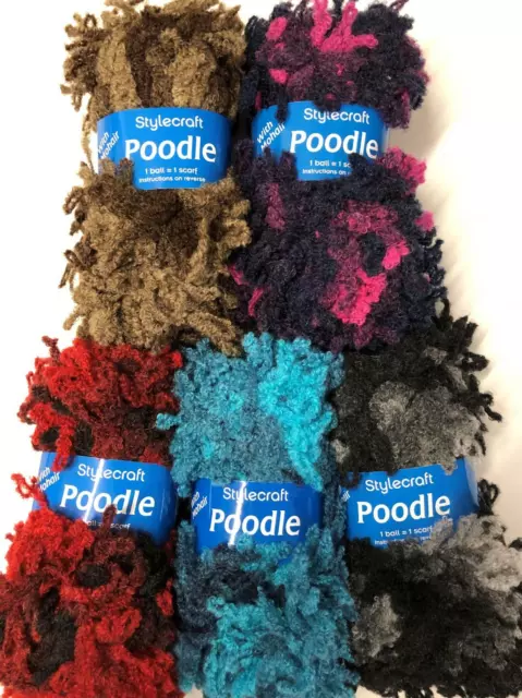 Craft Pack Stylecraft POODLE With Mohair Scarf Knitting Wool / Yarn 5 x 100g