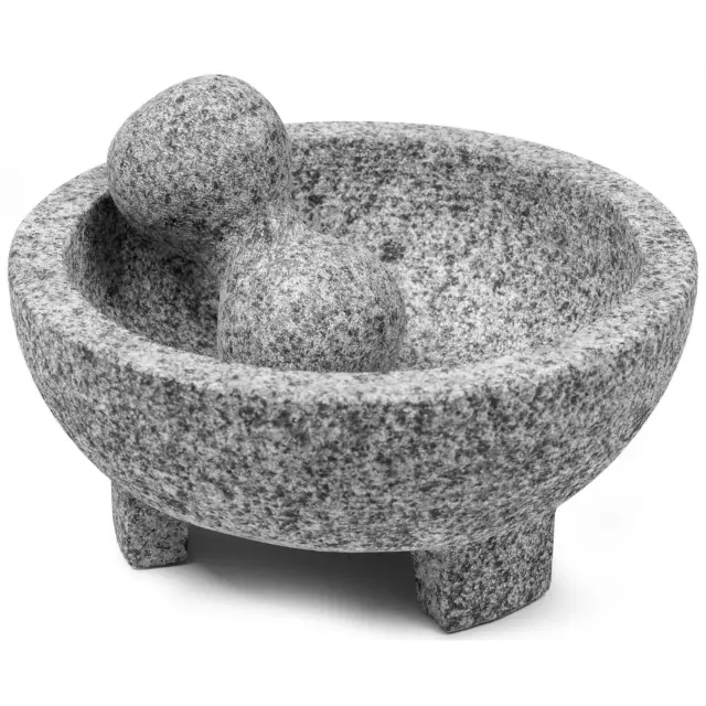 Imusa 6" Granite Molcajete with Pestle for Grinding and Mashing