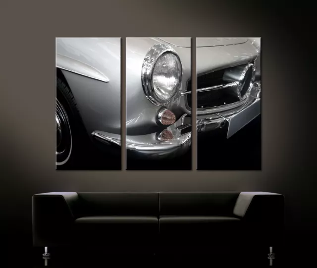 VINTAGE FRONT DETAILS MERCEDES BENZ 190 SL Leinwand Kunst W121 Bild 60er W121